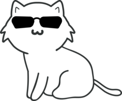 Cat with sunglasses cartoon character crop-out png