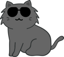 kat met zonnebril tekenfilm karakter uitsnijden png