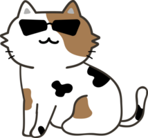 Katze mit Sonnenbrille Karikatur Charakter Ausschneiden png