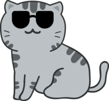 Cat with sunglasses cartoon character crop-out png