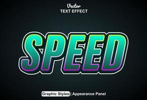 speed text effect with blue color graphic style editable. vector