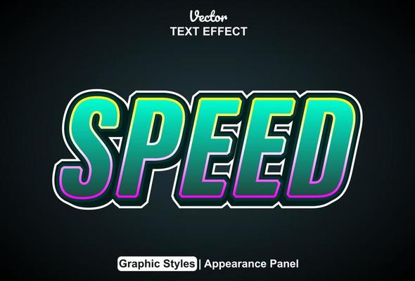 speed text effect with blue color graphic style editable.
