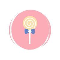 Lollipop icon logo vector illustration on circle with brush texture for social media story highlight