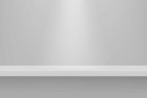 Empty white color shelf with shadow background. vector