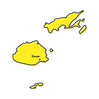 Simple outline map of Fiji with capital location vector