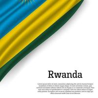 ondulación bandera de Ruanda vector