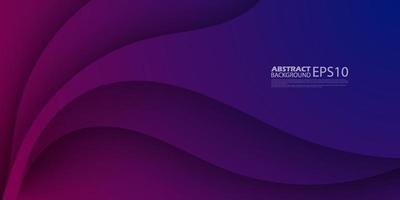Luxury dark purple abstract wave background with shadow and blue gradient color on background. Eps10 vector