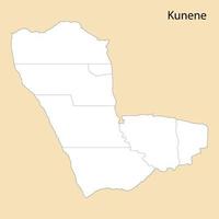 High Quality map of Kunene is a region of Namibia vector