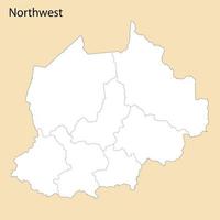 High Quality map of Northwest is a province of Cameroon vector