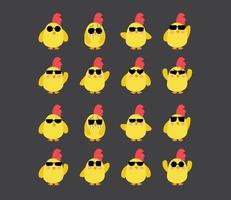 Chick cartoon character pack vector