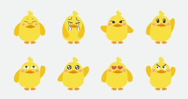 Chick cartoon character pack vector