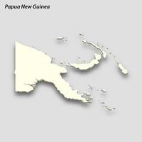 3d isometric map of Papua New Guinea isolated with shadow vector