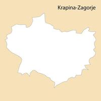 alto calidad mapa de krapina-zagorje es un región de Croacia vector