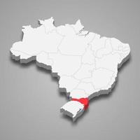 state location within Brazil 3d map Template for your design vector