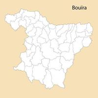 High Quality map of Bouira is a province of Algeria vector