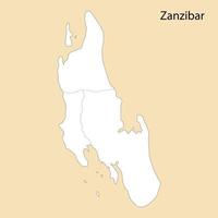 High Quality map of Zanzibar is a region of Tanzania vector