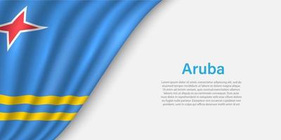 Wave flag of Aruba on white background. vector