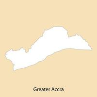 High Quality map of Greater Accra is a region of Ghana vector