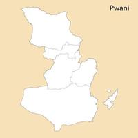 High Quality map of Pwani is a region of Tanzania vector