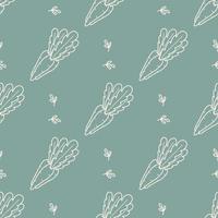 Cute spring and summer seamless pattern with carrots. vector