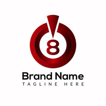 Power button Template On 8 Letter. Power button Logo Design Concept vector