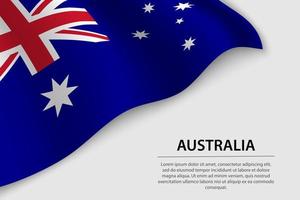 Wave flag of Australia on white background. Banner or ribbon vec vector