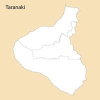 High Quality map of Taranaki is a region of New Zealand vector
