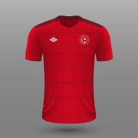 realista fútbol camisa , Suiza hogar jersey modelo para fútbol americano equipo. vector