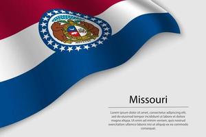 Wave flag of Missouri is a state of United States. vector