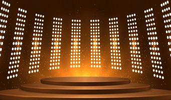 3d realistic scene or stage with spotlight vector