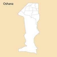 High Quality map of Oshana is a region of Namibia vector