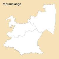 alto calidad mapa de mpumalanga es un región de sur África vector