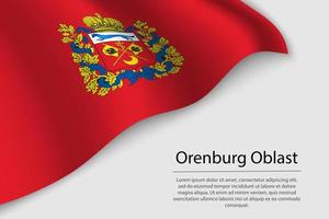 Wave flag of Orenburg Oblast is a region of Russia vector