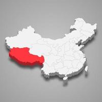 provincia ubicación dentro China 3d mapa modelo para tu diseño vector