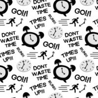 Time and motivation word seamless pattern, cute object pattern, find fill pattern on swatches vector