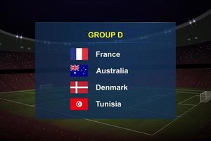 World tournament group. Soccer tournament broadcast graphic template. vector