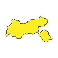 Simple outline map of Tyrol is a state of Austria. vector