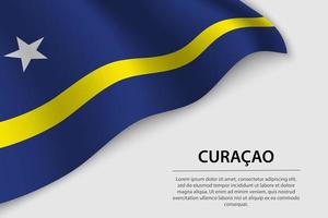 ola bandera de curacao en blanco antecedentes. bandera o cinta vecto vector