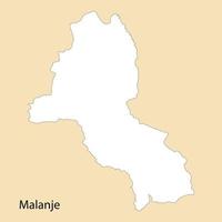 High Quality map of Malanje is a region of Angola vector