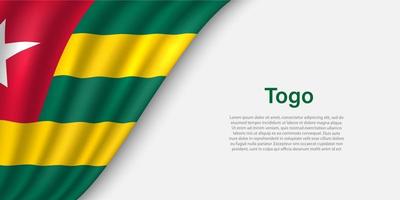 Wave flag of Togo on white background. vector