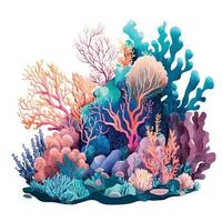 Watercolor coral reef vector