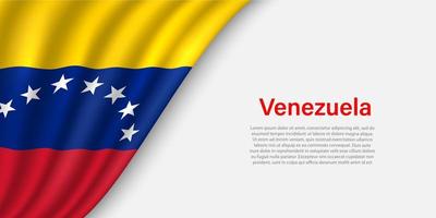 ola bandera de Venezuela en blanco antecedentes. vector