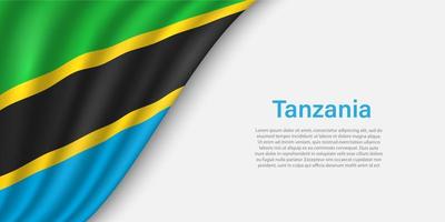 ola bandera de Tanzania en blanco antecedentes. vector