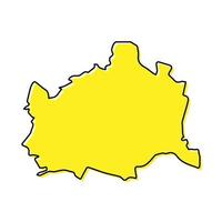 Simple outline map of Vienna is a state of Austria. vector