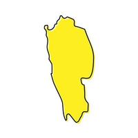 Simple outline map of Mizoram is a state of India. vector