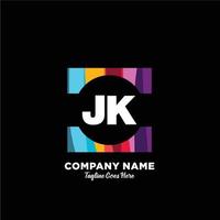 JK initial logo With Colorful template vector