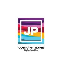 JP initial logo With Colorful template vector