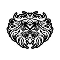 vector logo de un negro y blanco león.