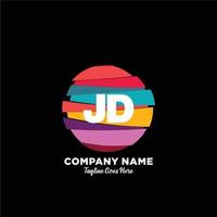 JD initial logo With Colorful template vector