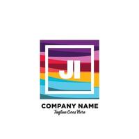 JI initial logo With Colorful template vector